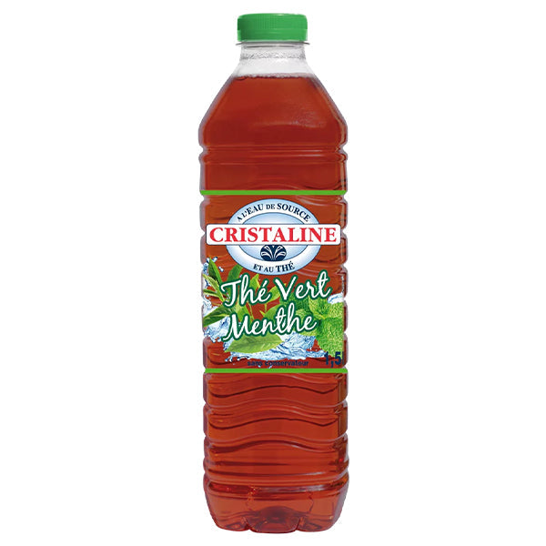 Cristaline Thé Vert Menthe – Pack de 6 Bouteilles (6 x 1,5L) | Thé Glacé Fraîcheur Mentholée