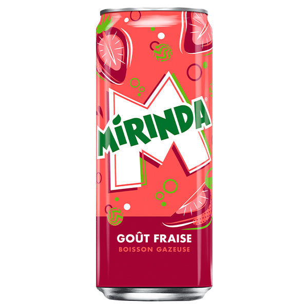 Mirinda Fraise – Pack de 24 Canettes (24 x 33cl) | Boisson Gazeuse Fruitée