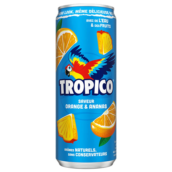 Tropico Saveur Orange & Ananas – Pack de 24 Canettes 33CL | Boisson Tropicale Gazeuse