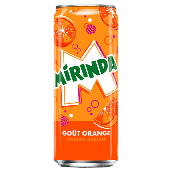 Mirinda Orange – Pack de 24 Canettes (24 x 33cl) | Soda Saveur Orange Intense