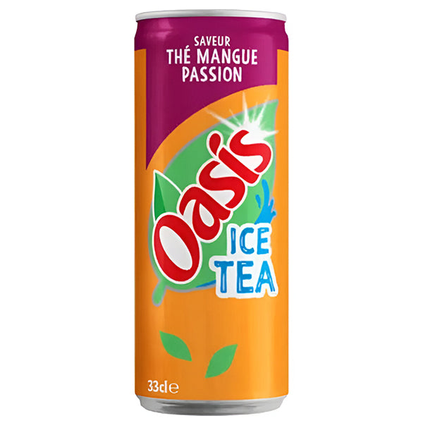Oasis Thé Mangue Passion – Pack de 24 Canettes (24 x 33cl) | Boisson Fruitée & Thé