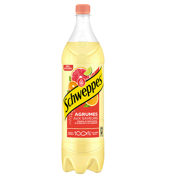 Schweppes Citrus – Pack of 6 1.5L Bottles | Sparkling Citrus Flavored Drink