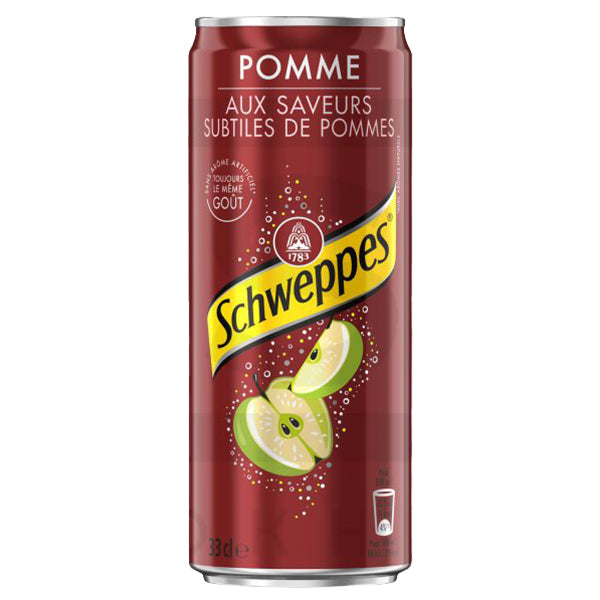 Schweppes Apple – Pack of 24 Cans (24 x 33cl) | Apple Flavored Carbonated Soda